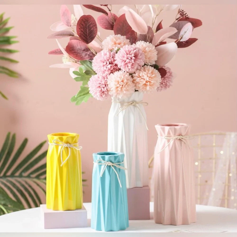 Ceramic pPnk Flower Vase  9.5 inch Tall - Picture 5 of 6